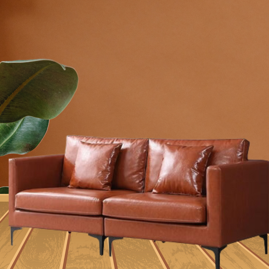 Genuine Leather Loveseat Sofa, Modern Upholstered Loveseat Sofa