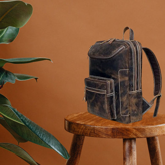 YUHIB Vintage Leather Backpack For Men