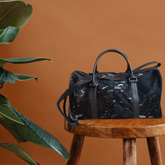 Leather Duffel Bag | Leather Cowhide Travel Duffel Bag