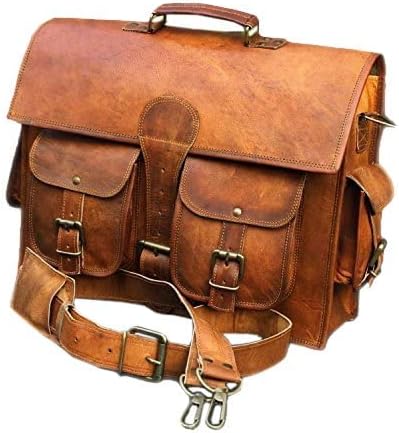 Leather Vintage Laptop Messenger Handmade Briefcase Bag