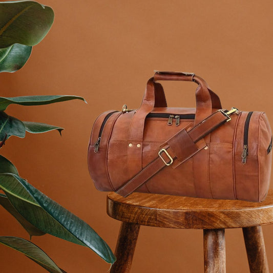 Vintage Leather Duffle bag for men Genuine Travel Luggage