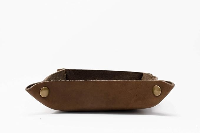 Genuine Leather Valet Tray | Desk Organizer | Leather Catchall Tray