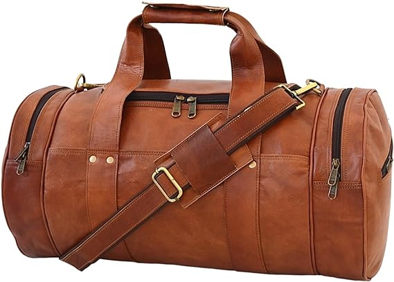 Vintage Leather Duffle bag for men Genuine Travel Luggage