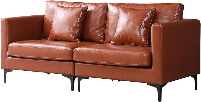 Genuine Leather Loveseat Sofa, Modern Upholstered Loveseat Sofa