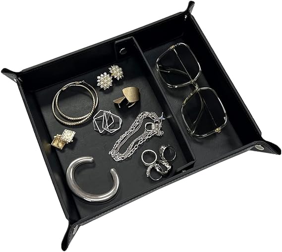 Leather Jewelry Catchall Key Phone Coin Valet Tray