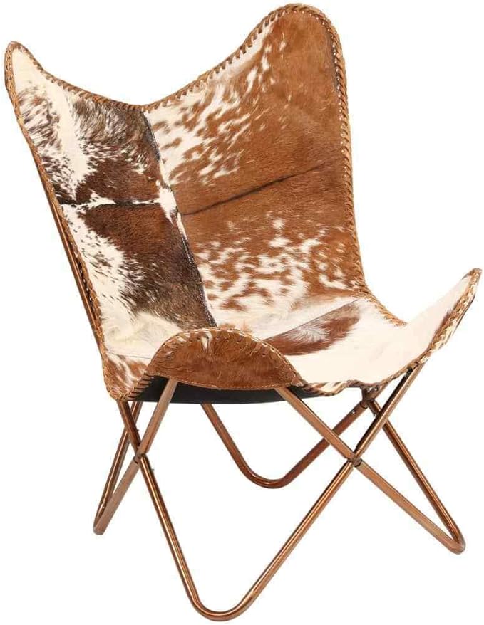 The Sky Home Decor Genuine Goat Leather Butterfly Arm Chair