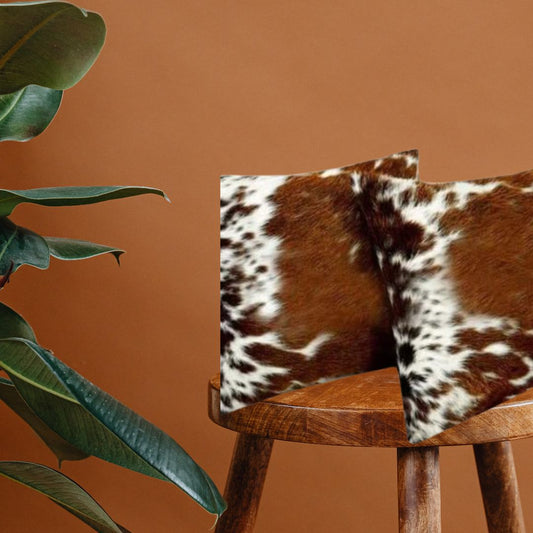 Cowhide Pillow Cover Brown And White Cowhide Cushion