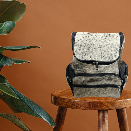 YUHIB Cowhide Tricolor Hair on leather Backpack