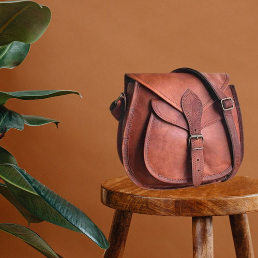 Leather Crossbody Satchel Bag Vintage Purses