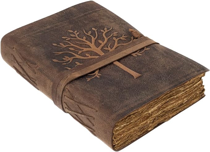 Vintage Leather Journal Tree of Life