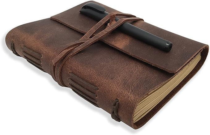 Leather Journal Writing Notebook -  Bound Daily Notepad