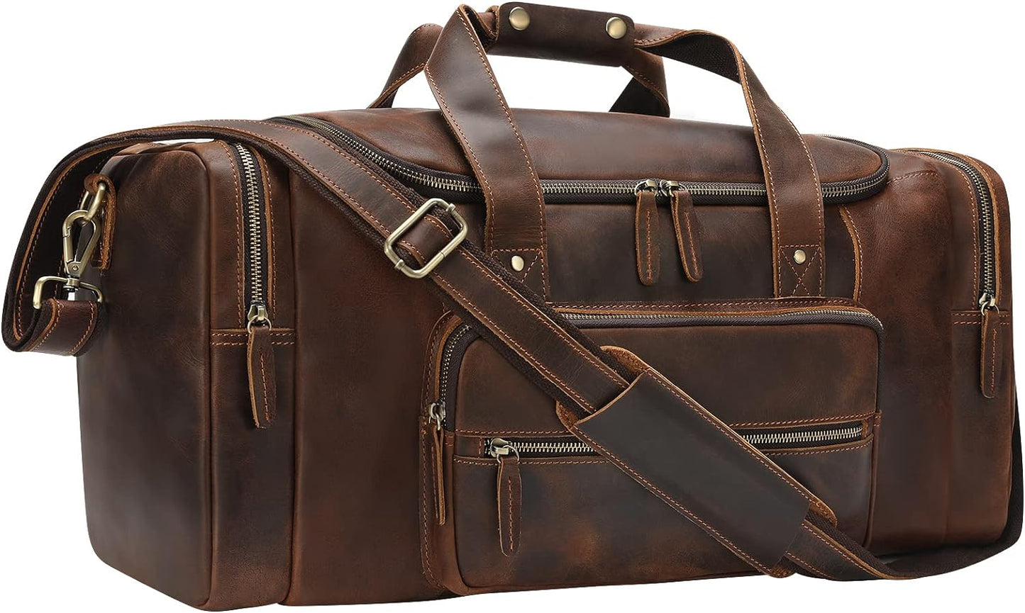 Leather Travel Duffel Bags Carry On Weekender Overnight Bag