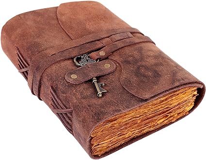 Vintage Leather Diary with Key | Deckle Edge Cotton Paper