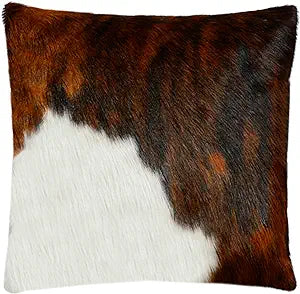 Geniune Cowhide Cushion Pillow Covers -Tricolor Leather Hair on Cow