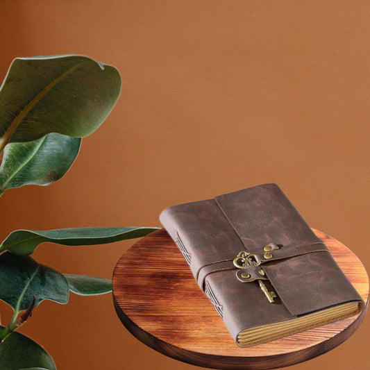 Genuine Leather Notebook Journal with Key for Men Women