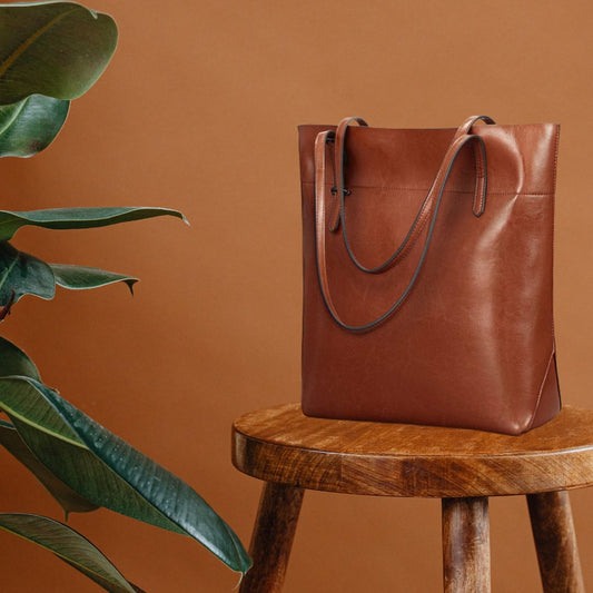 Genuine Leather Tote Shoulder Handbag for Woman