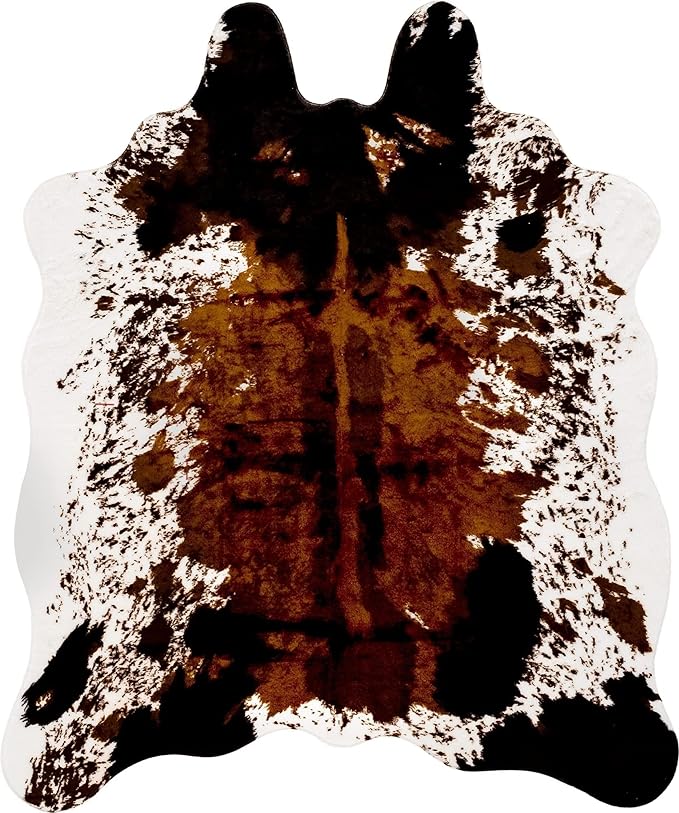 Large  Cowhide Rug - Non-Slip Backing, Cow Print Decor