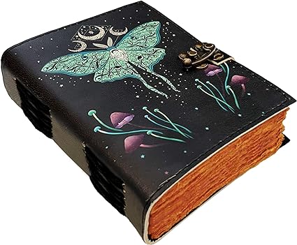 Book of Spells Leather Journal Deckle Edge Paper