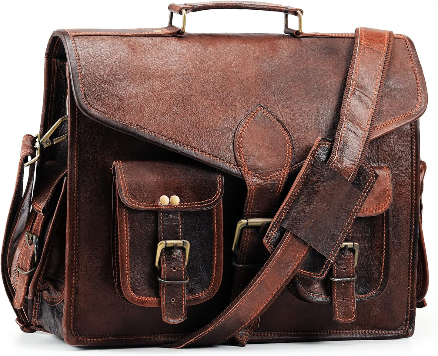 Vintage Genuine Leather Large Messenger Bag