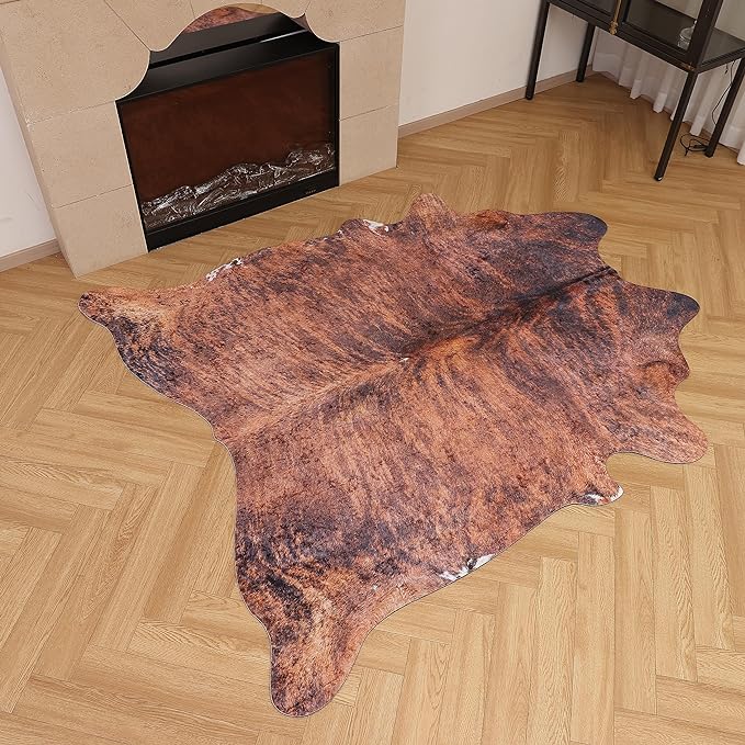 Cowhide Living Room Rug - Cow Print Area Rug for Home Decor
