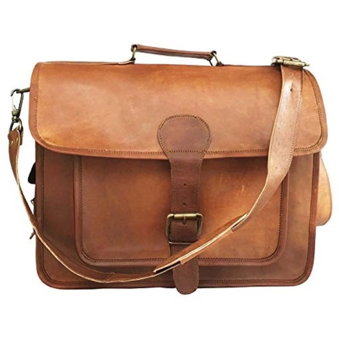 Messenger bag / Laptop bag / Genuine Goat Leather  Shoulder