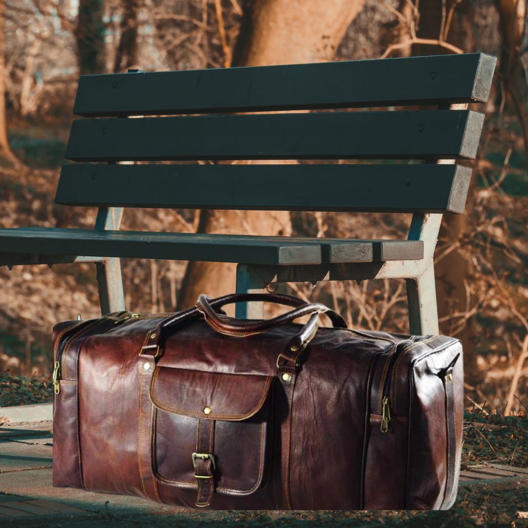 Duffel Bag Genuine Vintage Brown Travel Luggage bag