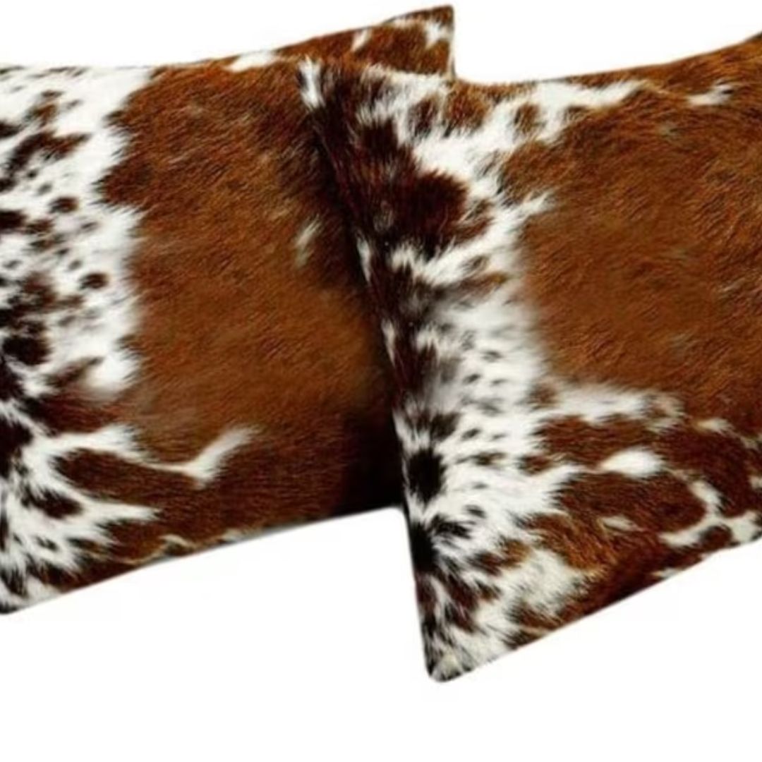 Cowhide Pillow Cover Brown And White Cowhide Cushion