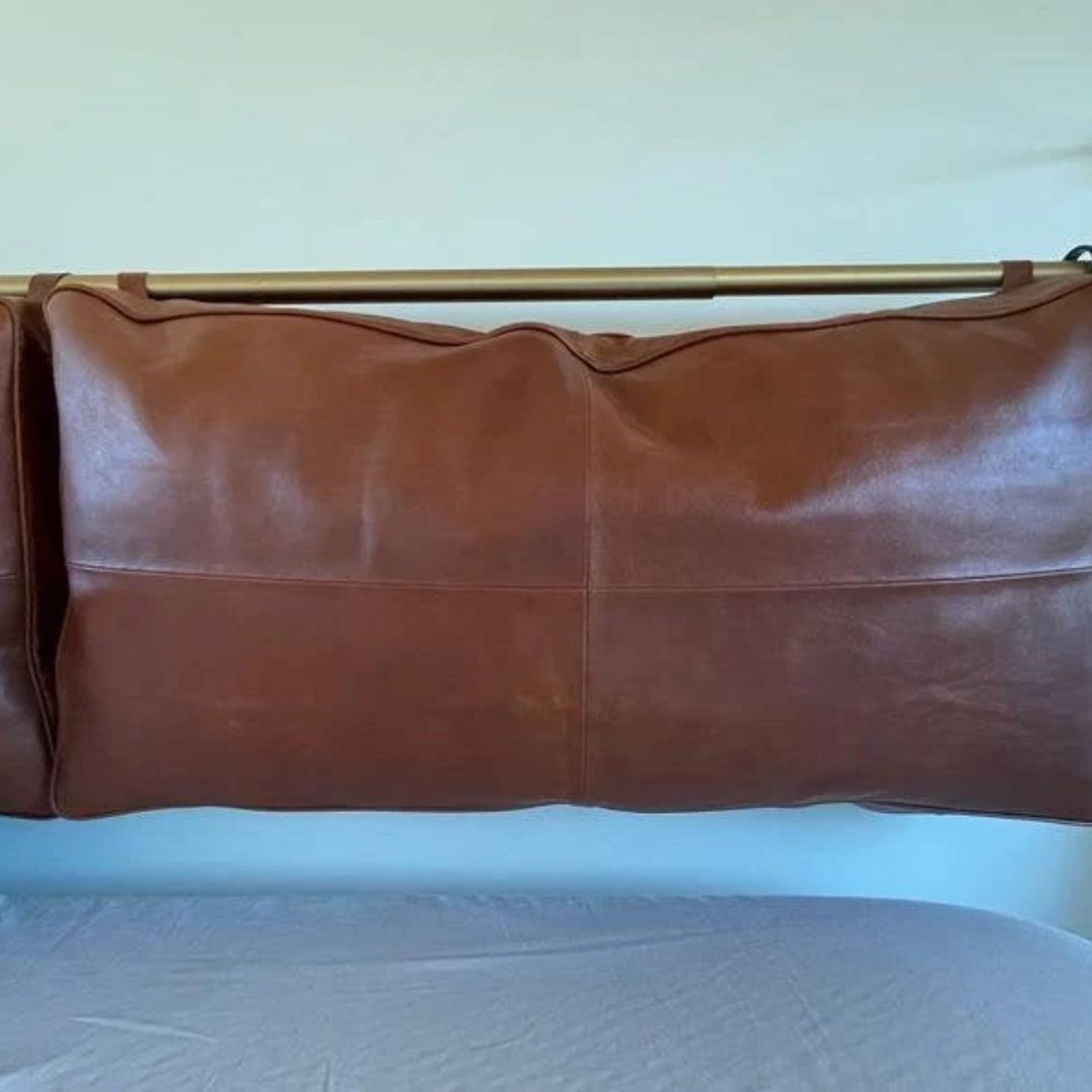 Customized Genuine Leather Headboard Cover, Headboard Cushion