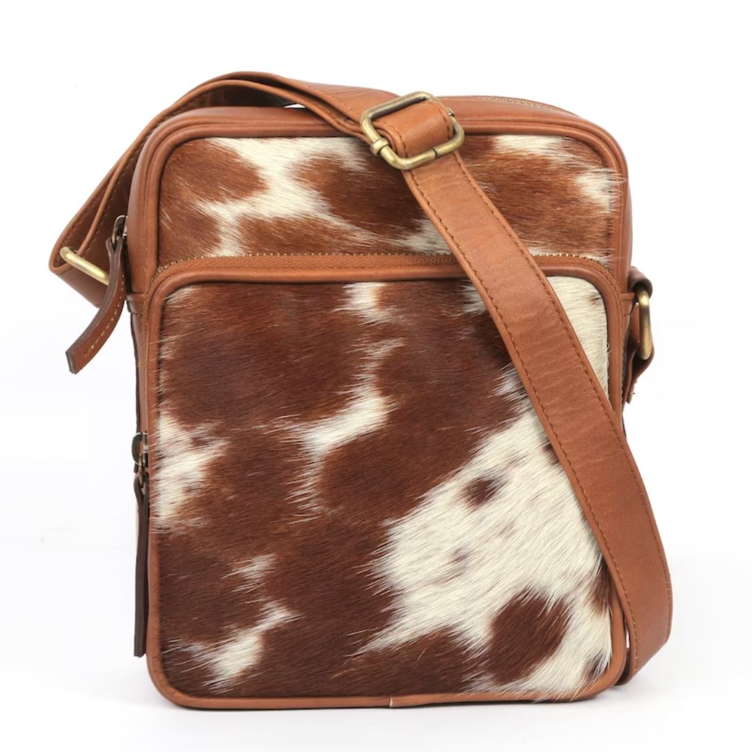 Cowhide Crossbody Bag Gift For Fathers Cowhide Leather Bag