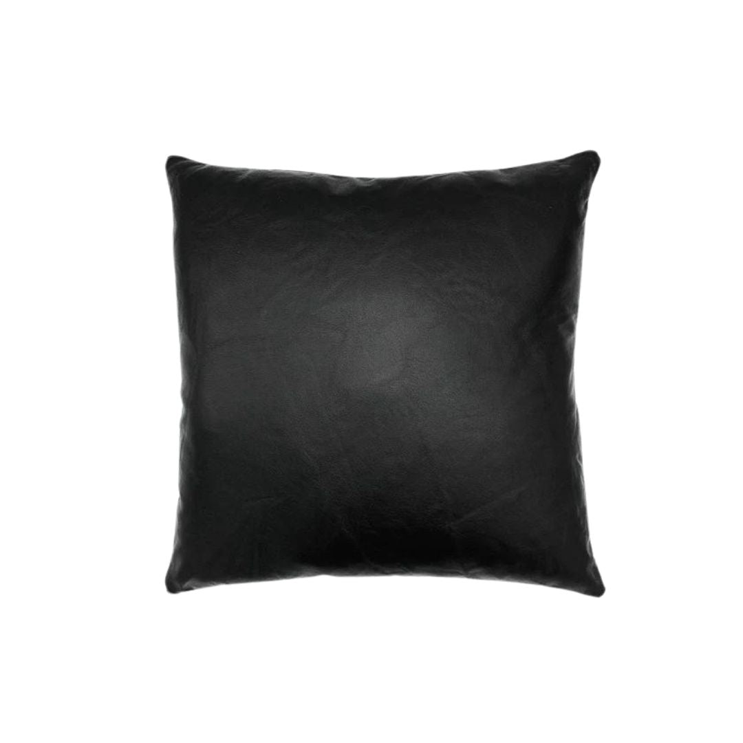 Black Authentic Leather Pillow Cover