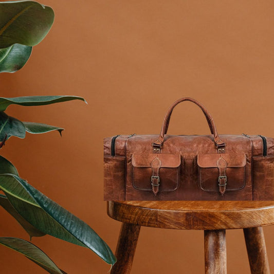 Leather Duffel Weekender Bags Inner Canvas Bag