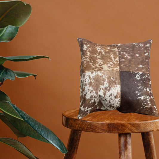 Cowhide Leather pillow cover handmade Hair On leather design