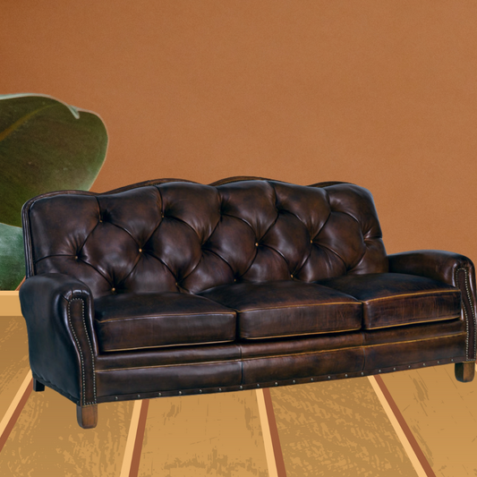 Genuine Leather - Luxurious Comfort,Sturdy Block Legs