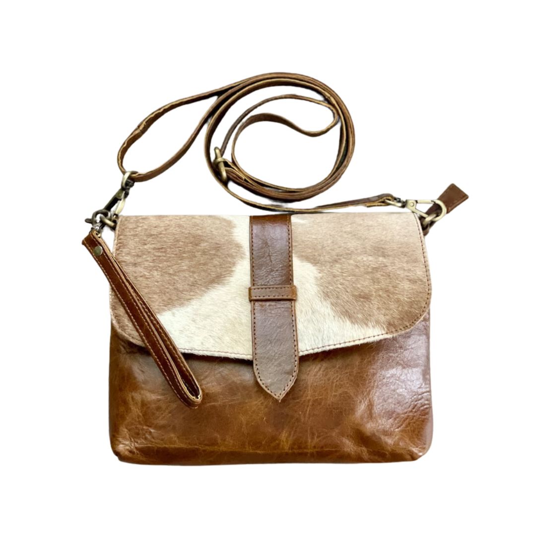Cowhide Leather Crossbody Purse Handbag Clutch