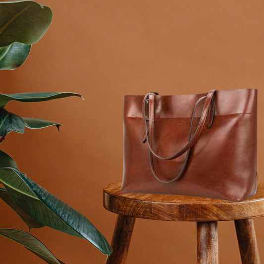 Leather Tote Shoulder Bag for Women Satchel Handbag