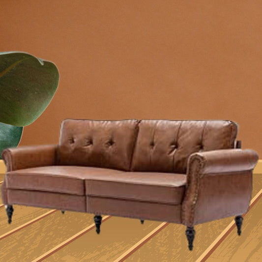 Mid-Century Modern Couch with Soft Cushion and Firm Structure