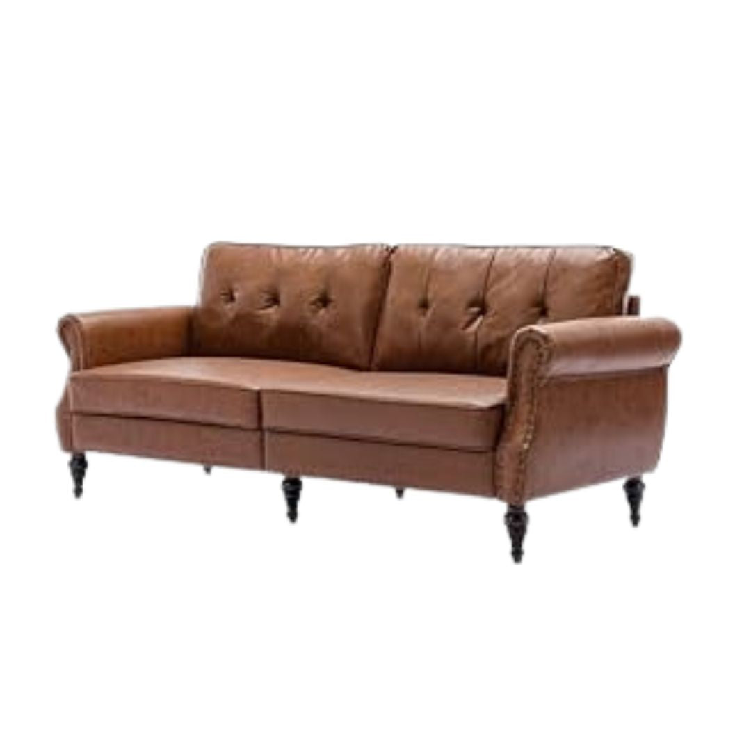 Mid-Century Modern Couch with Soft Cushion and Firm Structure