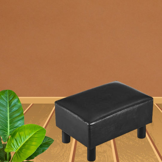 Footstool Ottoman with 4 Stable Wooden Legs, Small Under Desk Footrest