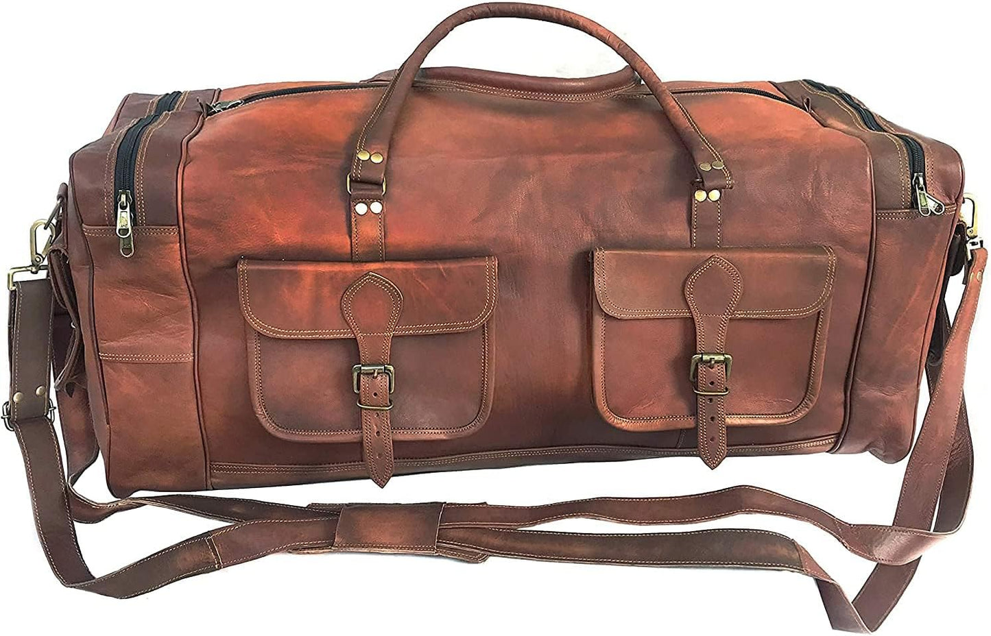 Goat Vintage Leather  Travel Duffel Luggage Duffel Bag