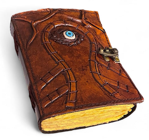 Cuirte Book of Spells Hocus Pocus Journal Made with Goat Leather And Handmade Deckle Edge Vintage Paper \
