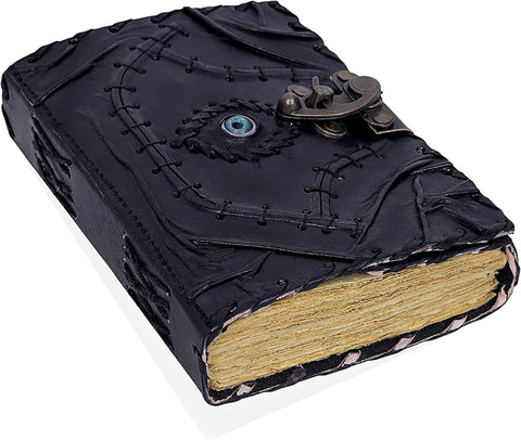 Book of Spells Hocus Pocus Spell book Prop Gifts Halloween Decorations Decor Made with Goat Leather And Handmade Deckle Edge Vintage Paper